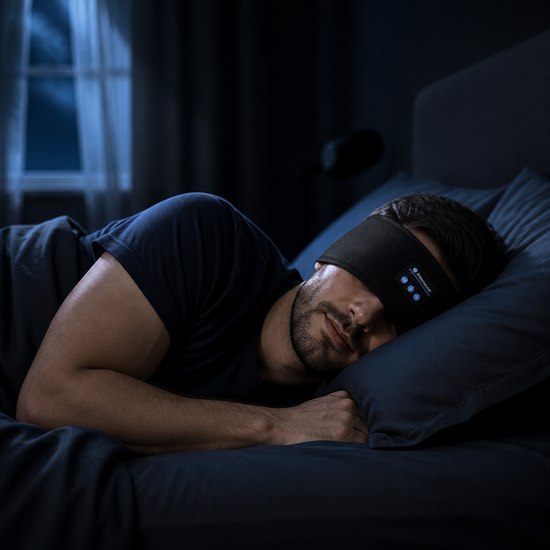 Dormeur sur le côté avec le bandeau de sommeil